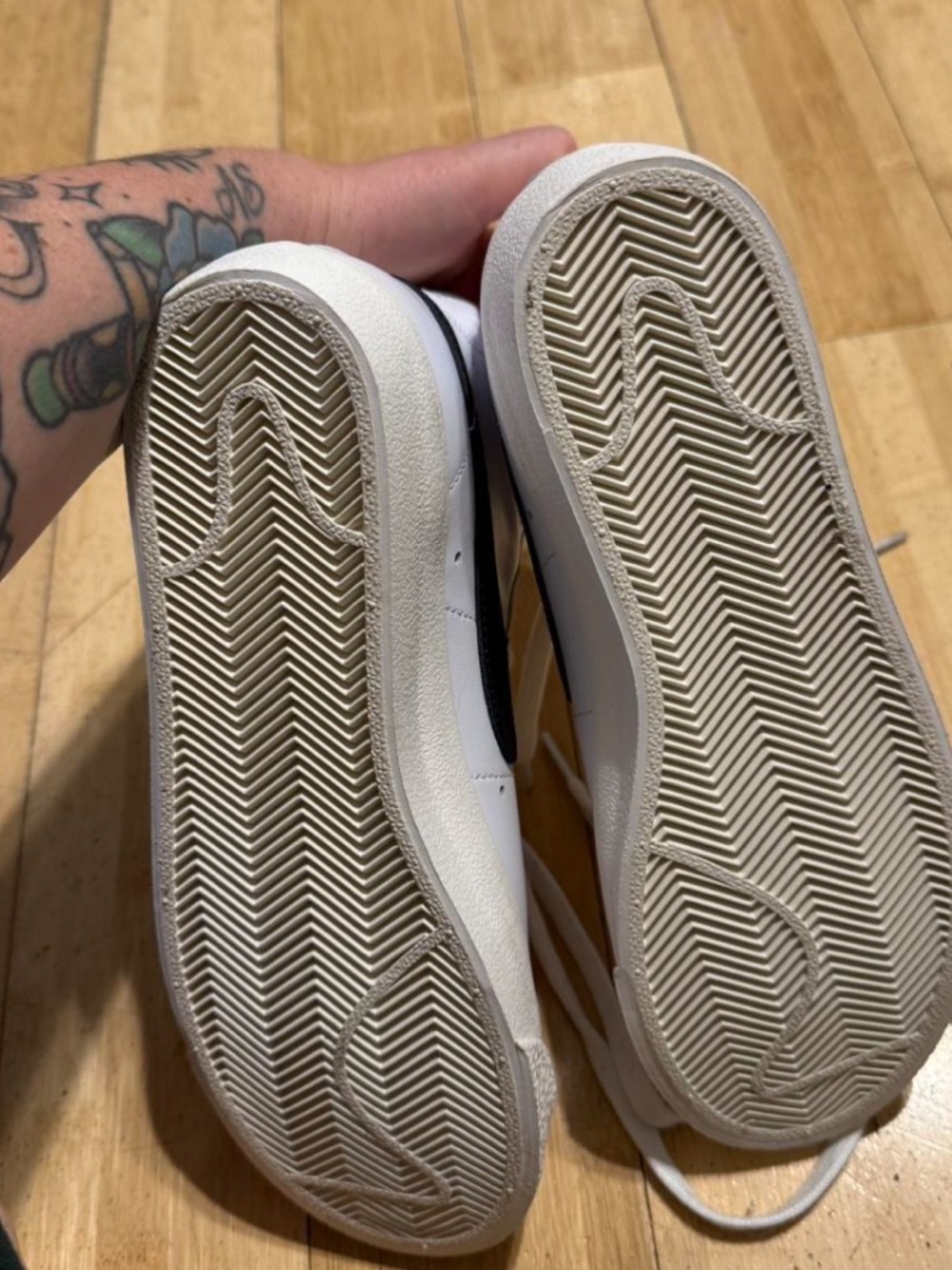 Nike White and Black High-Top Sneakers - Picture 4 of 6